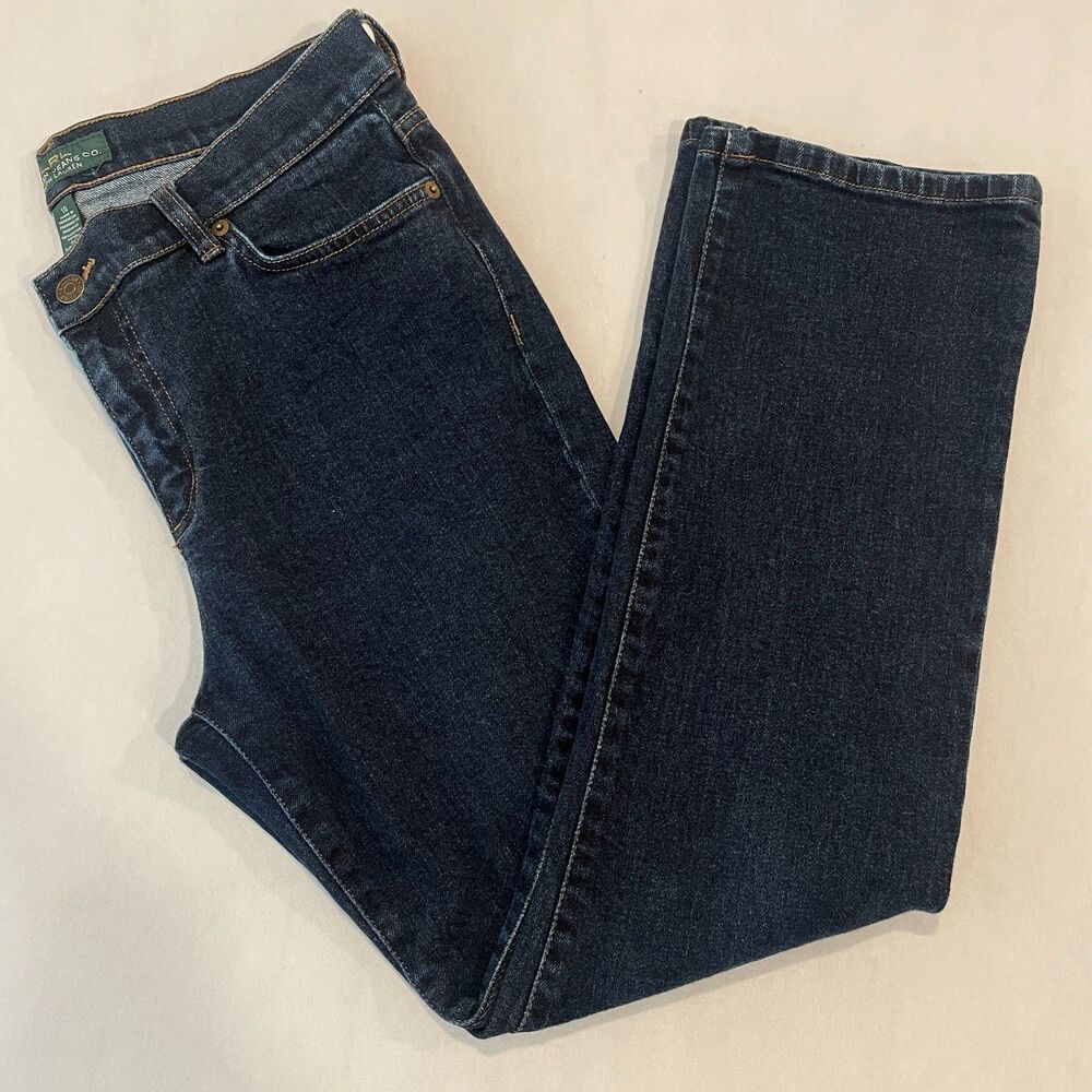 ~ Lauren Ralph Lauren 10 Jeans LRL Classic Straight Mid Rise Women's Dark Blue - Picture 2 of 16